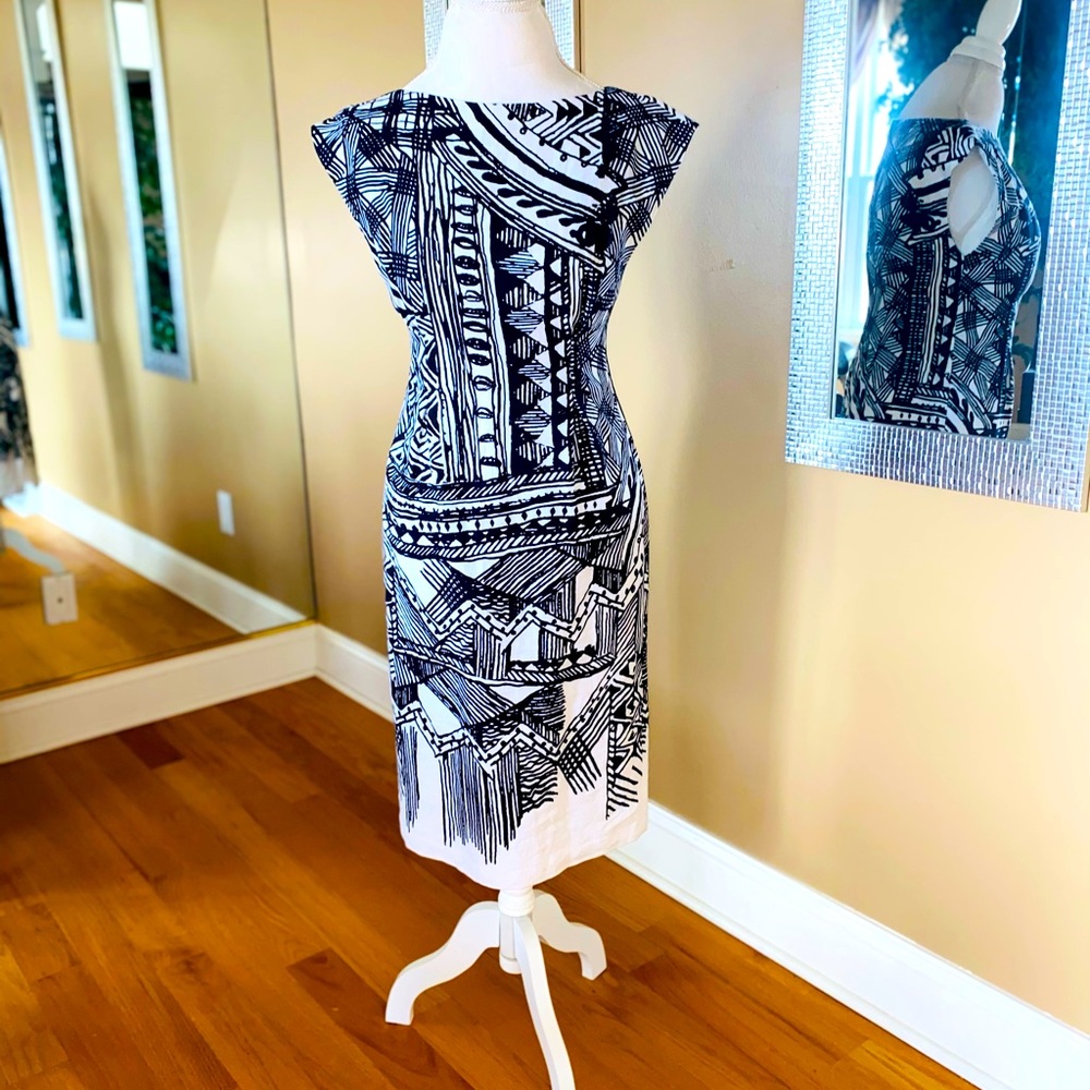 Donna Morgan black and white print dress